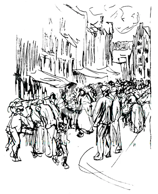 'Pen and ink study', c19th century. Artist: Max Liebermann.