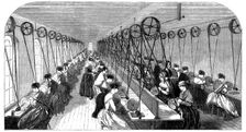 Pen grinding room, Hanks, Wells & Co's factory, Birmingham, West Midlands, 1851 Creator: Unknown