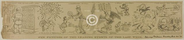 Pen Pictures of the Leading Events of the Last Week, from Chicago Tribune, pub. Feb 26, 1893. Creator: Harold R Heaton.