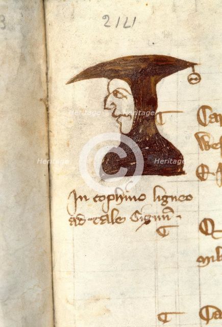 Pen portrait from 'Bishop Stapelton's Calendar' from the reign of Edward II, c1324.  Creator: Unknown.