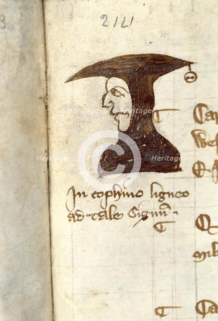 Pen portrait from 'Bishop Stapelton's Calendar' from the reign of Edward II, c1324.  Creator: Unknown.