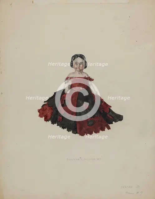 Pen Wiper Doll, c. 1937. Creator: Eugene C. Miller.