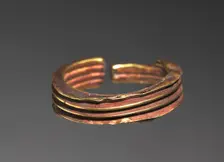 Penannular Ribbed Earring, 1540-1440 BC. Creator: Unknown