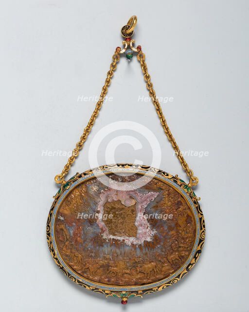 Pendant with a Cameo of Orpheus Charming the Animals, Europe, c. 1550-c. 1600 (cameo). Creator: Unknown.
