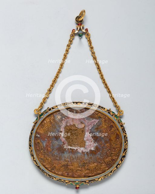 Pendant with a Cameo of Orpheus Charming the Animals, Europe, c. 1550-c. 1600 (cameo). Creator: Unknown.