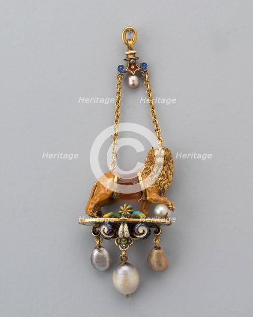 Pendant with a Lion, Europe, 17th/19th century. Creator: Unknown.