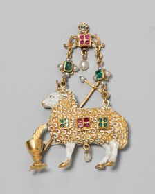 Pendant with Agnus Dei (Lamb of God), Spain, c. 1575-c. 1650, with later modifications. Creator: Unknown