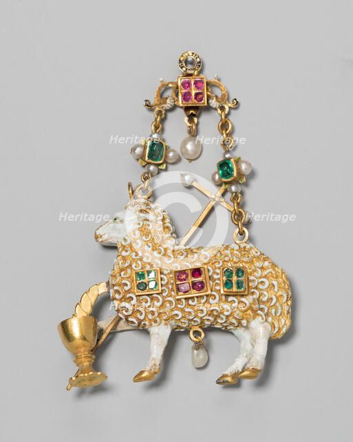 Pendant with Agnus Dei (Lamb of God), Spain, c. 1575-c. 1650, with later modifications. Creator: Unknown.