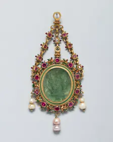 Pendant with an Intaglio of the Judgment of Paris, Europe, 16th century. Creator: Unknown