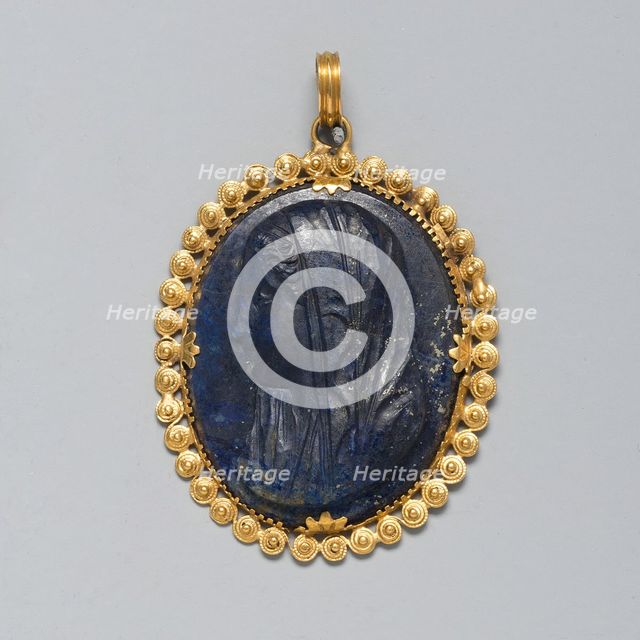 Pendant with Cameo of a Roman Woman, Europe, probably early 19th century. Creator: Unknown.