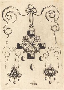 Pendant with Double Cross at Centre, Surrounded by Four Large Table-Stones. Creator: Daniel Mignot