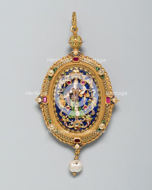 Pendant with Figure of Justice, Europe, northern, 1850/1900. Creator: Unknown.