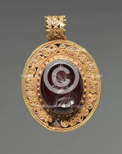 Pendant with Portrait Intaglio, 500s. Creator: Unknown.