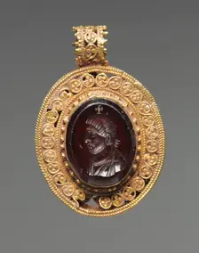 Pendant with Portrait Intaglio, 500s. Creator: Unknown