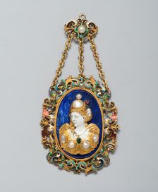 Pendant with the Bust of a Woman, France, c. 1550-c. 1600, with 19th-century additions. Creator: Unknown