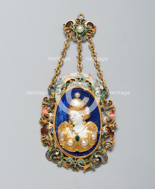 Pendant with the Bust of a Woman, France, c. 1550-c. 1600, with 19th-century additions. Creator: Unknown.