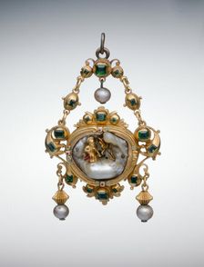 Pendant with the Penitent Saint Jerome, Spain, c. 1650 (central jewel); c. 1700 (mount). Creator: Unknown