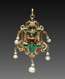 Pendant with Virgin and Child with Saints and Saint John the Evangelist, late 1500s. Creator: Unknown