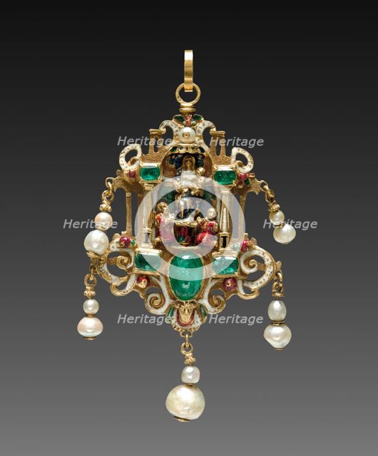 Pendant with Virgin and Child with Saints and Saint John the Evangelist, late 1500s. Creator: Unknown.