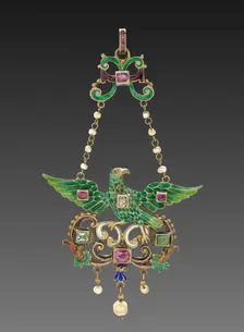 Pendant and Chain, 1800s. Creator: Unknown