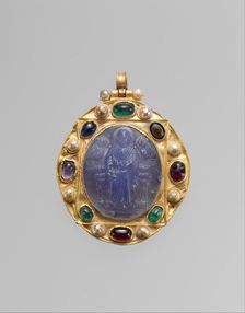 Pendant Brooch with Cameo of Enthroned Virgin..., late 1000s-1100s (cameo); 1100s-1300s (mount). Creator: Unknown