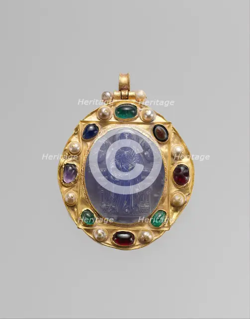 Pendant Brooch with Cameo of Enthroned Virgin..., late 1000s-1100s (cameo); 1100s-1300s (mount). Creator: Unknown.