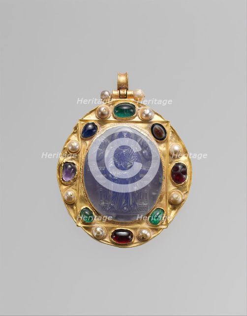 Pendant Brooch with Cameo of Enthroned Virgin..., late 1000s-1100s (cameo); 1100s-1300s (mount). Creator: Unknown.