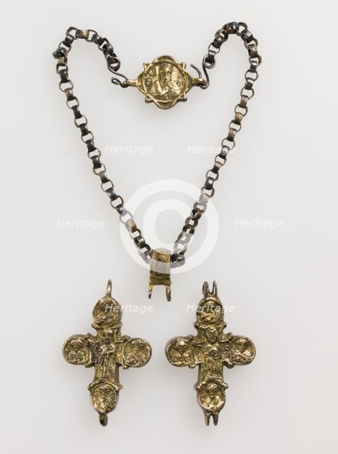 Pendant Cross Reliquary, Byzantine or early Russian (?), 12th-14th centuries. Creator: Unknown.