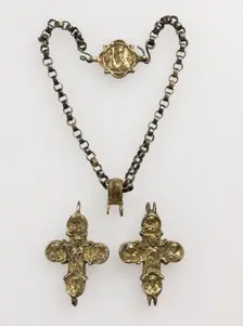 Pendant Cross Reliquary, Byzantine or early Russian (?), 12th-14th centuries. Creator: Unknown