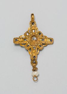 Pendant Cross, Spain, c. 1650-c. 1700. Creator: Unknown