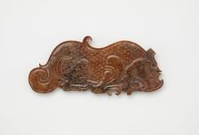 Pendant in the form of a crouching tiger, Eastern Zhou dynasty, 475-221 BCE. Creator: Unknown