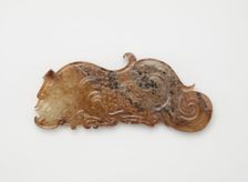 Pendant in the form of a crouching feline, Eastern Zhou dynasty, 475-221 BCE. Creator: Unknown