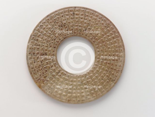 Pendant in the form of a disk (bi) with raised knobs, Eastern Zhou dynasty, 475-221 BCE. Creator: Unknown.