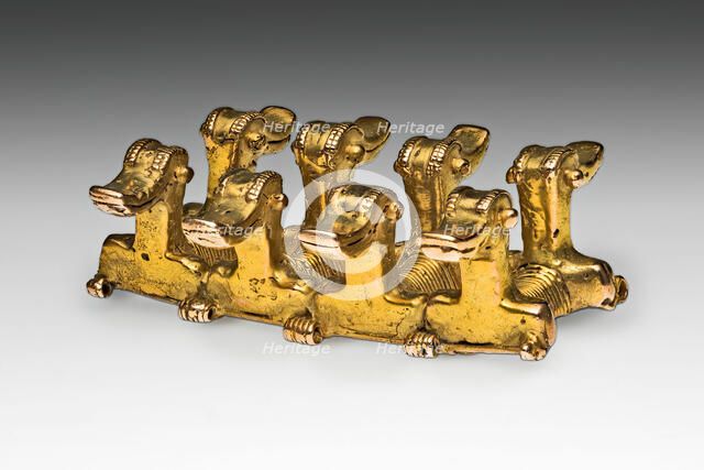 Pendant in the Form of Four Double-Headed Figures with Long Beaks, Possibly Ducks, A.D. 500/1000. Creator: Unknown.