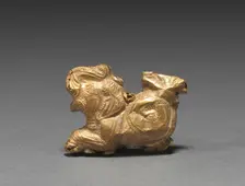 Pendant in the Shape of a Fish-Tailed Elephant, 185-72 BC. Creator: Unknown