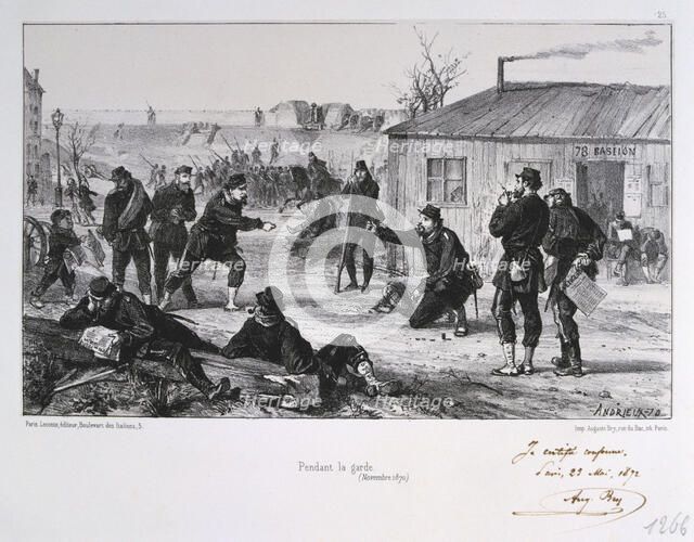 'Pendant la garde', Siege of Paris, Franco-Prussian War, November 1870 (1872). Artist: Auguste Bry