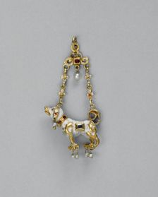Pendant Shaped as a Dog, Spain, c. 1575-c. 1625, with later modifications. Creator: Unknown