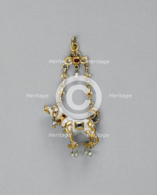 Pendant Shaped as a Dog, Spain, c. 1575-c. 1625, with later modifications. Creator: Unknown.