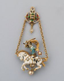 Pendant Shaped as a Horseman, Austria, c. 1860/70, second half of the 19th century. Creator: Unknown