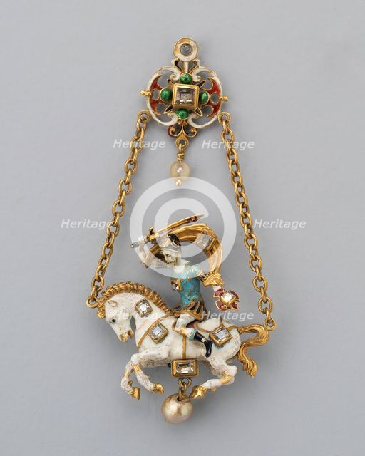 Pendant Shaped as a Horseman, Austria, c. 1860/70, second half of the 19th century. Creator: Unknown.