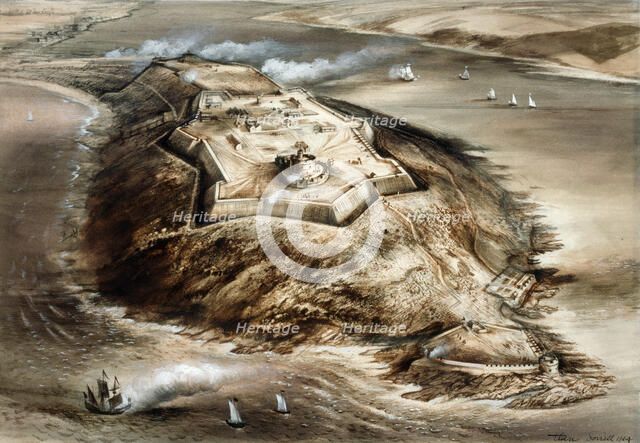 Pendennis Castle, 16th century, (c1960s). Artist: Alan Ernest Sorrell.