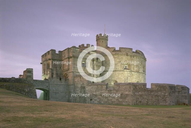 Pendennis Castle, Cornwall, at night, 1997. Artist: N Corrie