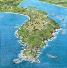 Pendennis Castle during the siege of 1646, (c1990-2010) Artist: Ivan Lapper