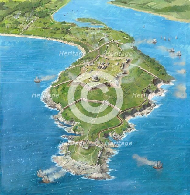 Pendennis Castle during the siege of 1646, (c1990-2010) Artist: Ivan Lapper.