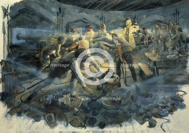 Pendennis Castle Gun Deck, late 1540s, (c1990-2010). Artist: Ivan Lapper.