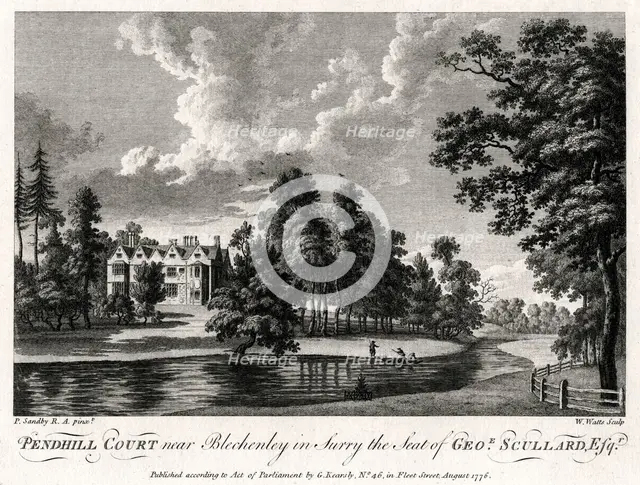 'Pendhill Court near Bletchenley in Surry the Seat of George Scullard Esquire', 1776. Artist: William Watts