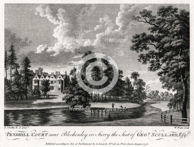 'Pendhill Court near Bletchenley in Surry the Seat of George Scullard Esquire', 1776. Artist: William Watts