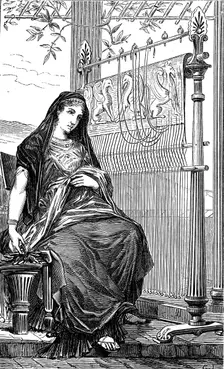 Penelope and her loom, 1886. Artist: Anon