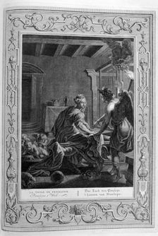 Penelope at Her Loom 1733. Artist: Bernard Picart