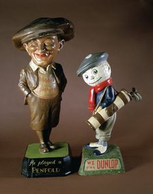 Penfold and Dunlop golfing figurines, c1920s. Creator: Unknown
